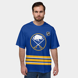 Футболка оверсайз мужская Баффало Сейбрз хоккей, цвет: 3D-принт — фото 2