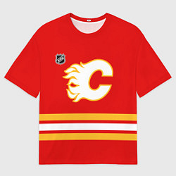 Мужская футболка оверсайз Калгари Флэймз хоккей