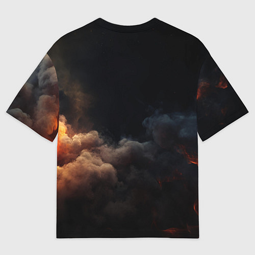 Мужская футболка оверсайз ACDC металлический лого / 3D-принт – фото 2