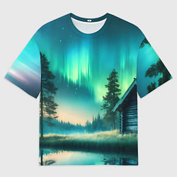 Футболка оверсайз мужская Салатневое небо, цвет: 3D-принт