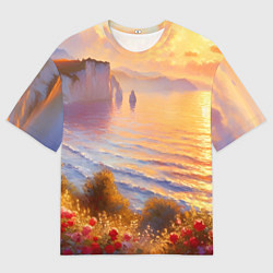 Мужская футболка оверсайз Рассветный залив