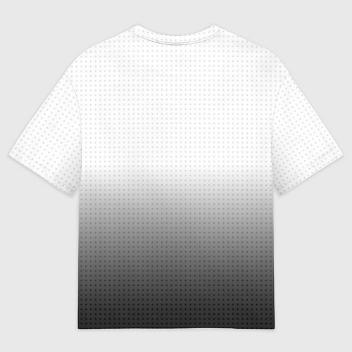 Мужская футболка оверсайз Из белого в чёрный градиент с точками / 3D-принт – фото 2