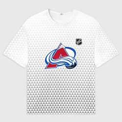 Футболка оверсайз мужская Колорадо Эвеланш - белый геометрический градиент, цвет: 3D-принт