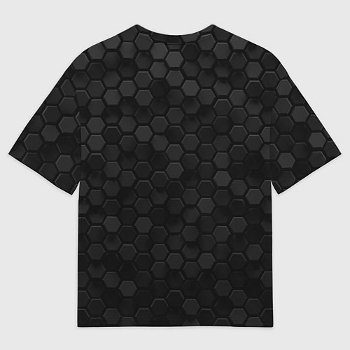 Мужская футболка оверсайз Детройт Ред Уингз - черные соты / 3D-принт – фото 2