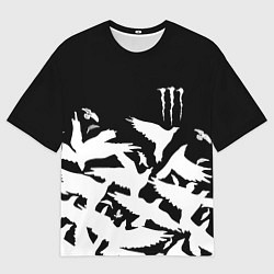 Футболка оверсайз мужская Monster energy crow, цвет: 3D-принт