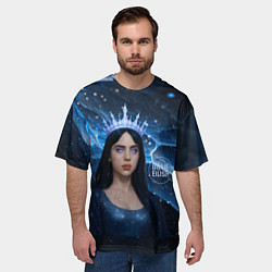 Футболка оверсайз мужская Билли Айлиш в стиле снежной королевы, цвет: 3D-принт — фото 2