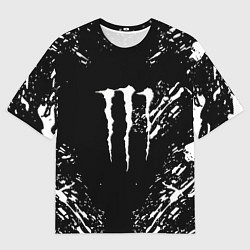 Футболка оверсайз мужская Monster energy white splash, цвет: 3D-принт