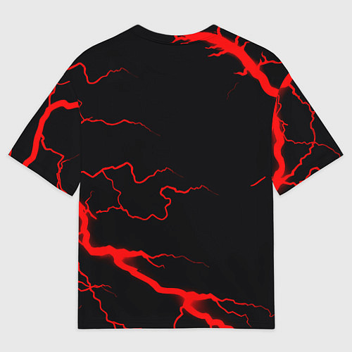 Мужская футболка оверсайз Monster energy storm red / 3D-принт – фото 2