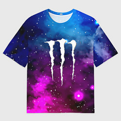 Мужская футболка оверсайз Monster energy neon space