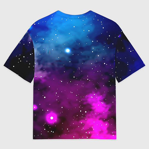 Мужская футболка оверсайз Monster energy neon space / 3D-принт – фото 2
