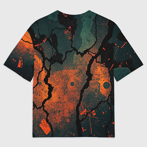 Мужская футболка оверсайз Шлем кибернетического самурая / 3D-принт – фото 2