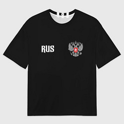 Футболка оверсайз мужская Россия три полоски, цвет: 3D-принт