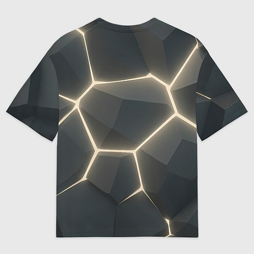 Мужская футболка оверсайз Объемные серые плиты / 3D-принт – фото 2
