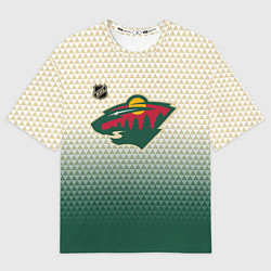 Футболка оверсайз мужская Миннесота Уайлд - геометрический градиент, цвет: 3D-принт