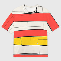 Мужская футболка оверсайз Красные полоски