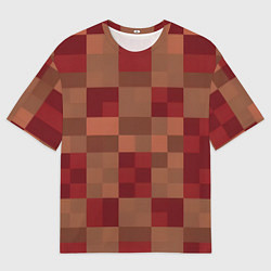 Мужская футболка оверсайз Бордовые пиксели
