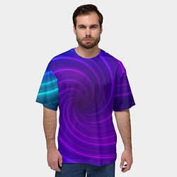 Футболка оверсайз мужская Фиолетовая спираль, цвет: 3D-принт — фото 2