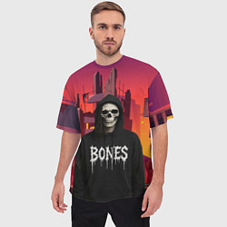 Футболка оверсайз мужская Bones скелет, цвет: 3D-принт — фото 2
