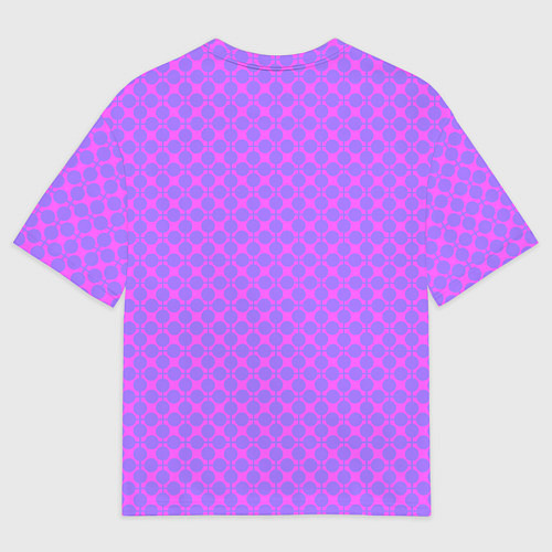 Мужская футболка оверсайз Розовый сиреневый узор в клетку и горох / 3D-принт – фото 2