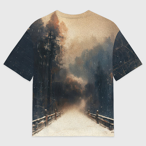 Мужская футболка оверсайз Дорога к Японскому храму / 3D-принт – фото 2