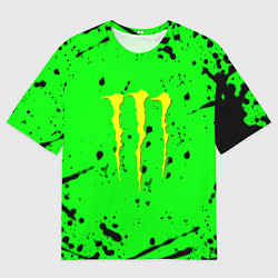 Футболка оверсайз мужская Monster energy кислотные брызги, цвет: 3D-принт