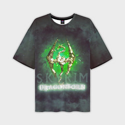 Футболка оверсайз мужская Skyrim gold logo Dragonborn, цвет: 3D-принт
