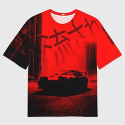 Мужская футболка оверсайз Японский спорткар