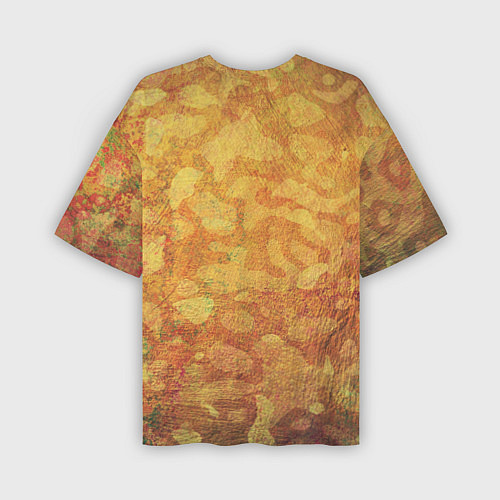 Мужская футболка оверсайз Абстракция - orange camouflage / 3D-принт – фото 2
