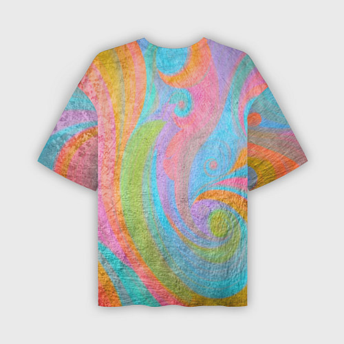 Мужская футболка оверсайз Абстракция - multicolored curves / 3D-принт – фото 2
