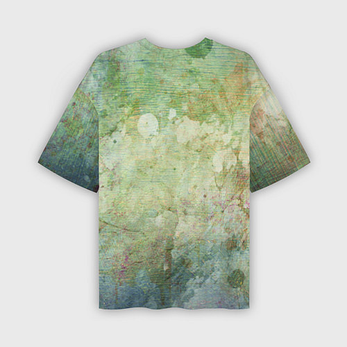 Мужская футболка оверсайз Абстракция - faded spots on a green background / 3D-принт – фото 2