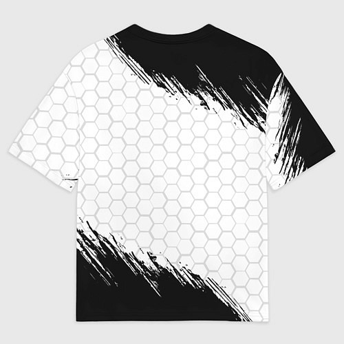 Мужская футболка оверсайз Амбрелла - белые соты / 3D-принт – фото 2