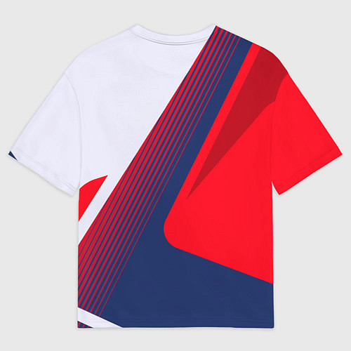 Мужская футболка оверсайз Bones лого на красной краске / 3D-принт – фото 2