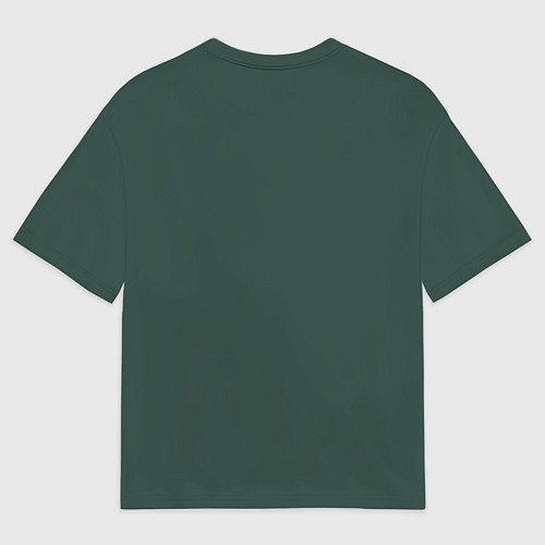 Мужская футболка оверсайз Кластер шестигранников зеленая ночь с однотоном / 3D-принт – фото 2