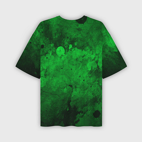 Мужская футболка оверсайз Абстракция - green acid stains / 3D-принт – фото 2
