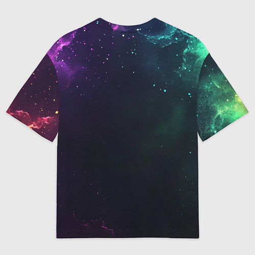 Мужская футболка оверсайз Bones медитация в космосе / 3D-принт – фото 2