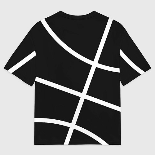 Мужская футболка оверсайз Торонто Рэпторс - текстура мяча / 3D-принт – фото 2