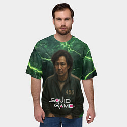 Футболка оверсайз мужская Игра в кальмара игрок 456, цвет: 3D-принт — фото 2