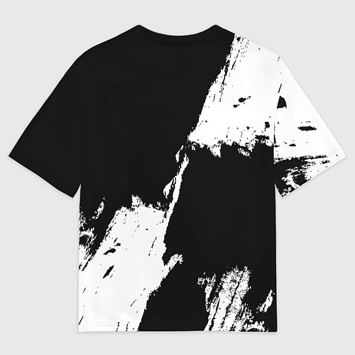 Мужская футболка оверсайз Торонто Рэпторс - черно белые брызги / 3D-принт – фото 2