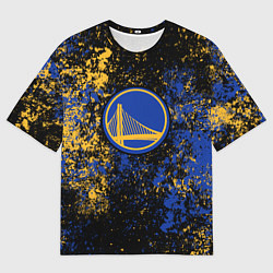 Футболка оверсайз мужская Голден Стэйт Уорриорз - цветовой хаос, цвет: 3D-принт