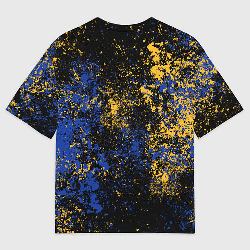 Мужская футболка оверсайз Голден Стэйт Уорриорз - цветовой хаос / 3D-принт – фото 2