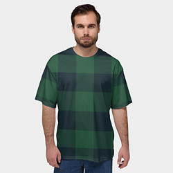Футболка оверсайз мужская Дождевой лес тартан ирландский, цвет: 3D-принт — фото 2