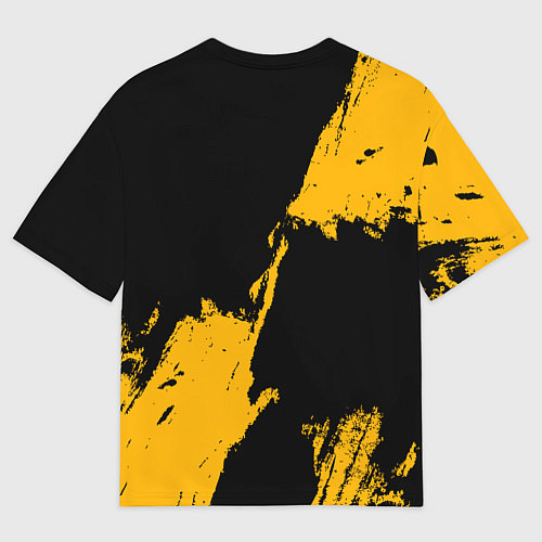 Мужская футболка оверсайз Голден Стэйт Уорриорз - брызги желтой краски / 3D-принт – фото 2