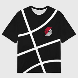 Мужская футболка оверсайз Трэйл Блэйзерс - черный мяч