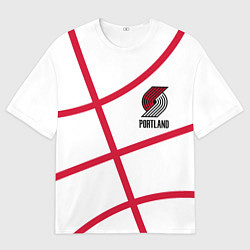 Мужская футболка оверсайз Трэйл Блэйзерс - белый мяч