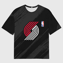 Футболка оверсайз мужская Трэйл Блэйзерс - НБА баскетбол, цвет: 3D-принт