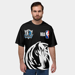 Футболка оверсайз мужская Даллас Маверикс - большой логотип, цвет: 3D-принт — фото 2