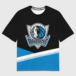 Футболка оверсайз мужская Даллас Маверикс - линии, цвет: 3D-принт