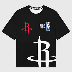 Футболка оверсайз мужская Хьюстон Рокетс - НБА команда, цвет: 3D-принт