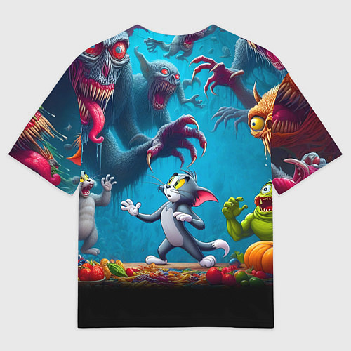 Мужская футболка оверсайз Кошмарный сон Тома - нейроарт фантазия / 3D-принт – фото 2