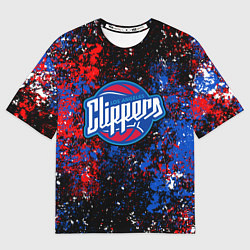 Мужская футболка оверсайз Клипперс - цветовой хаос